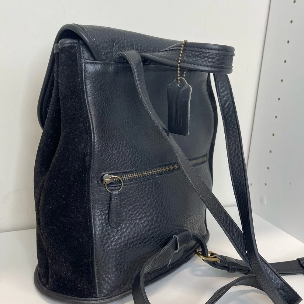 VTG 1996 COACH 9016 Black Leather/Suede Berkeley Women Backpack Made in The US